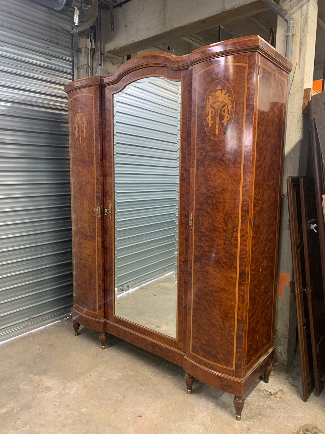 19th Century Marquetry Mirror Cabinet