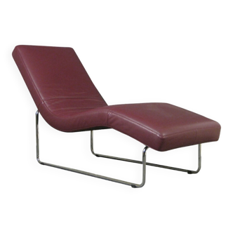 Lounge chair cuir prune Benz