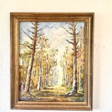 Oil on canvas, glazed wooden frame