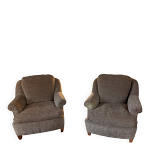 Paire de fauteuils lounge - velours