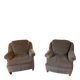 Pair of brown chenille velvet lounge chairs