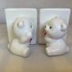 Paire de serre livres ours blancs