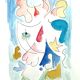 Original abstract painting – poetic composition – 24 x 34 cm