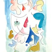 Peinture abstraite originale – composition poétique – 24 x 34 cm