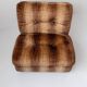 Vintage armchair from the 1970s, by Europoltrona Italy, brown striped velvet, Space Age design.