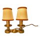 Table lamp with two fires on terrace - years 1950/60 - bronze