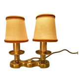 Lampe à poser composée de deux feux sur terrasse - années 1950/60 - bronze