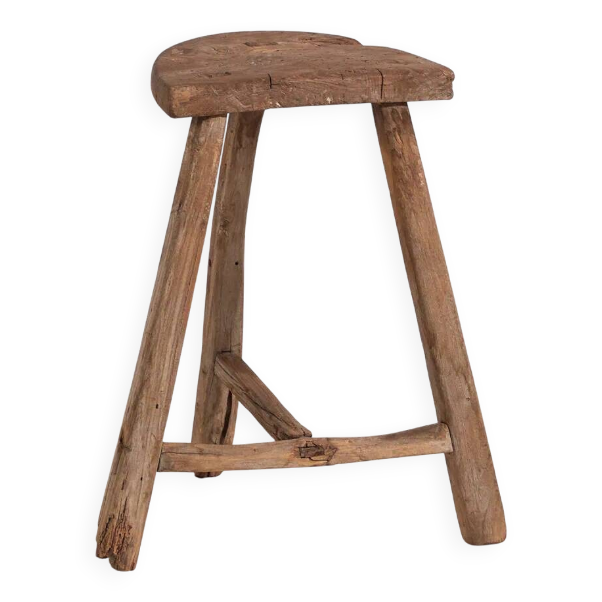 Tabouret primitif ancien – Fin dynastie Qing (vers 1900) #5