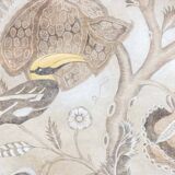 Painted canvas depicting toucans. Contemporary work.