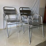 Set of 3 aluminum bistro chairs