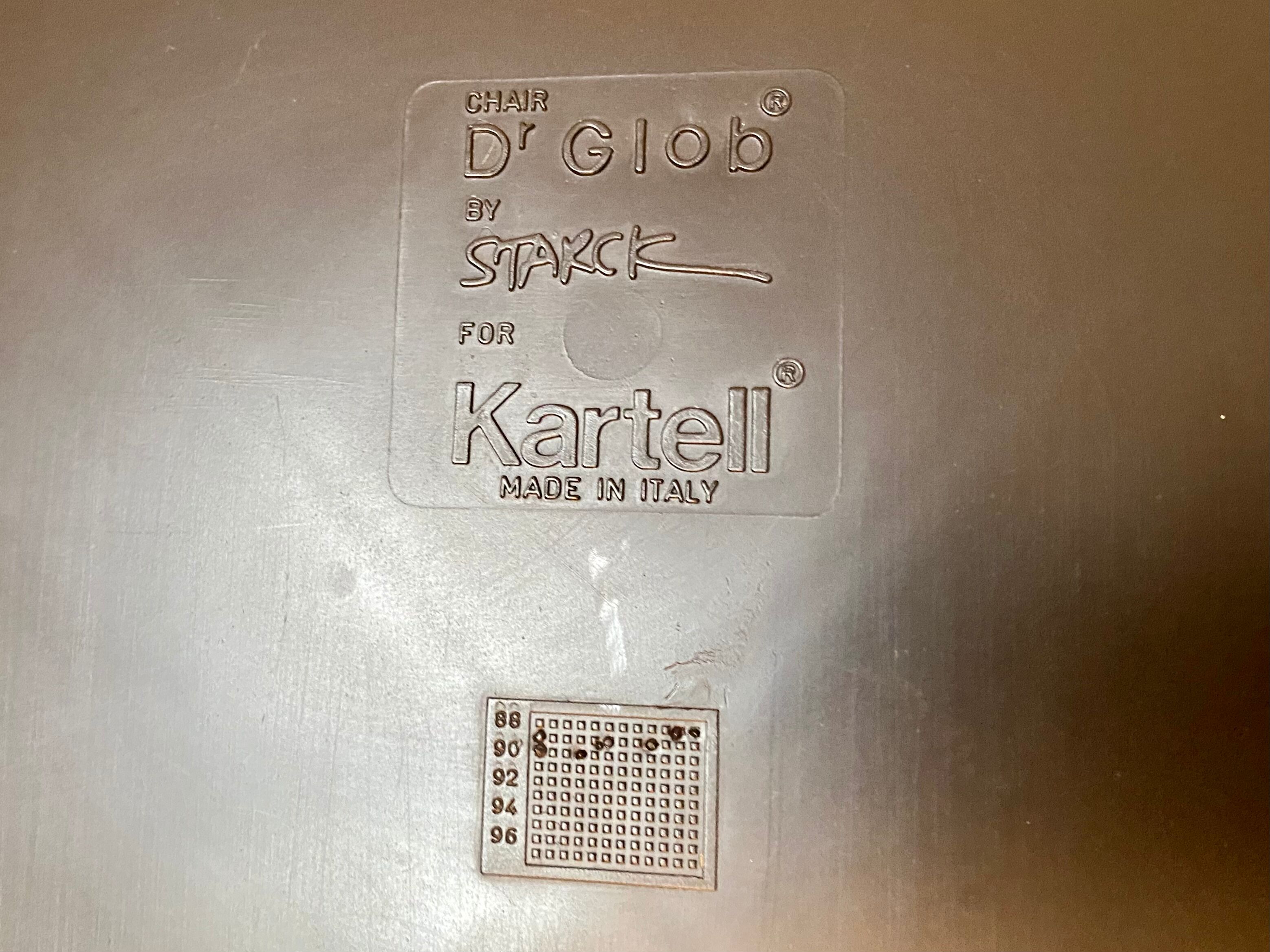 Chairs kartell dr Glob design Philippe Starck vintage 80s