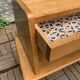 Solid oak compass feet bedside table 1950