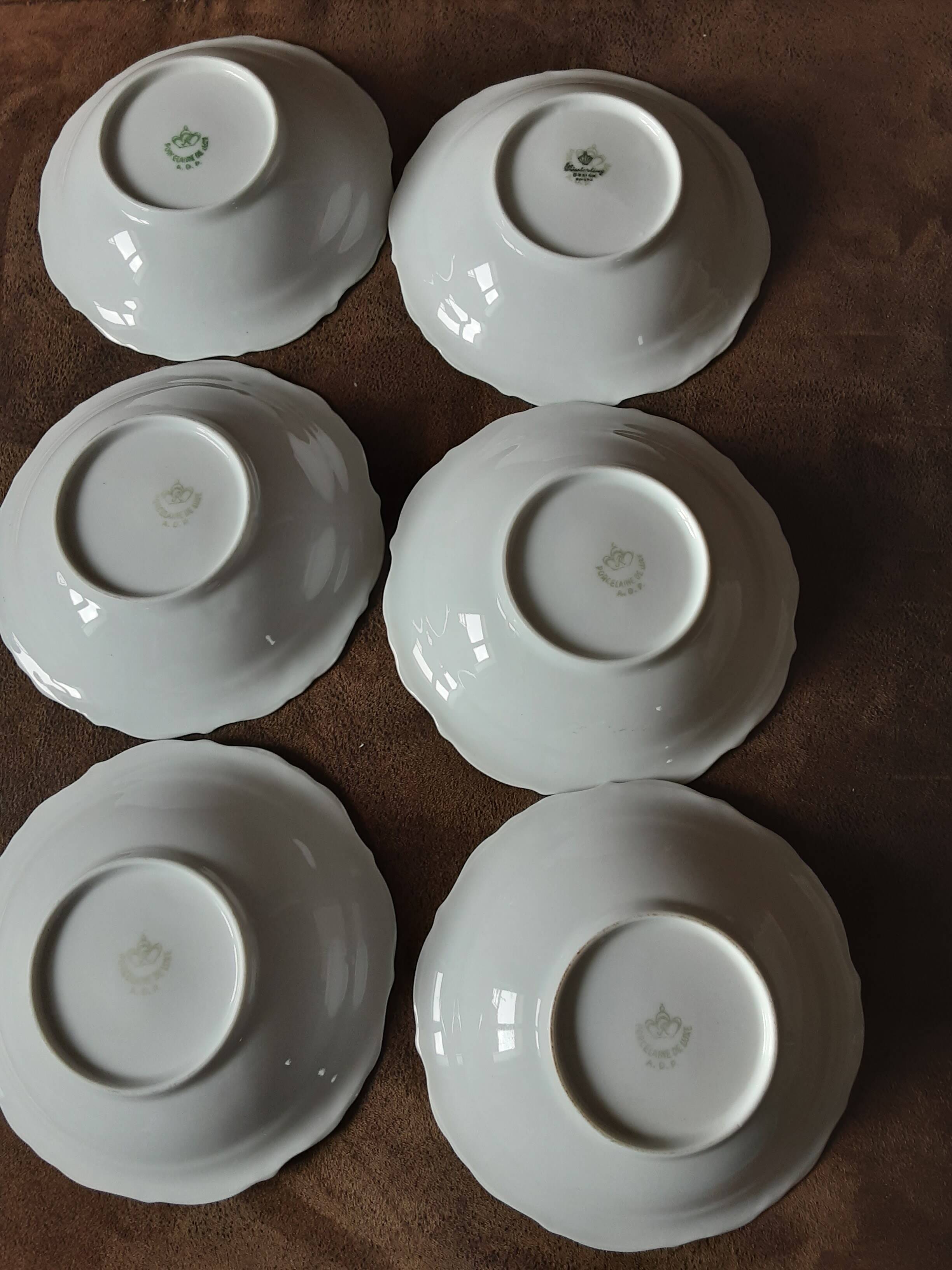 Lot de 6 coupelles  porcelaine de luxe