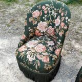 Two toad armchairs, floral motifs
