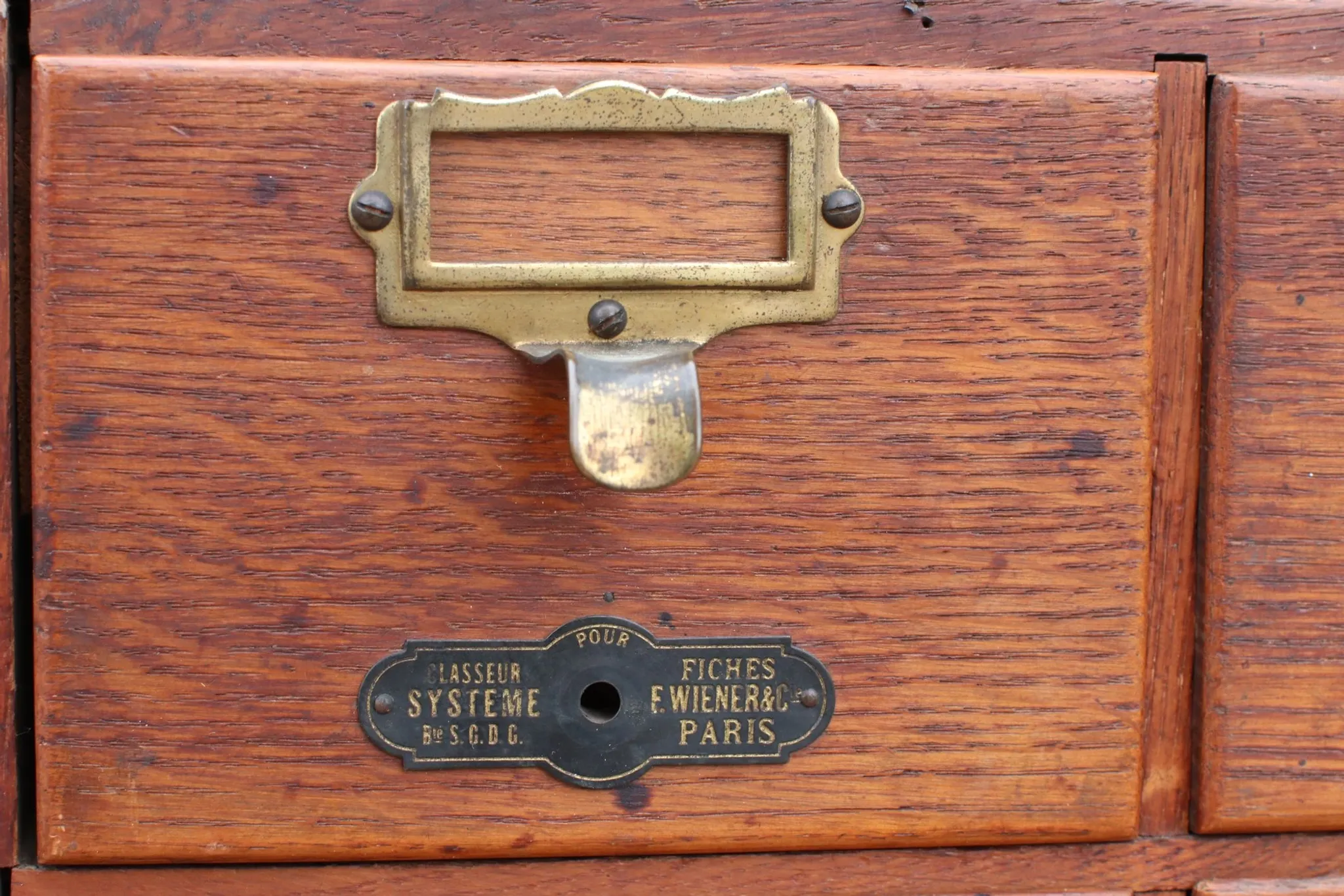 French oak card index cabinet with four drawers – circa 1910