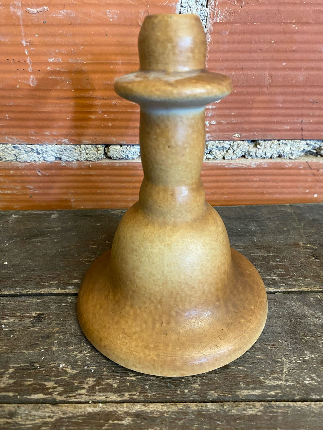 Old Lamp Base Vintage Beige Ceramic Candle Holder #D833