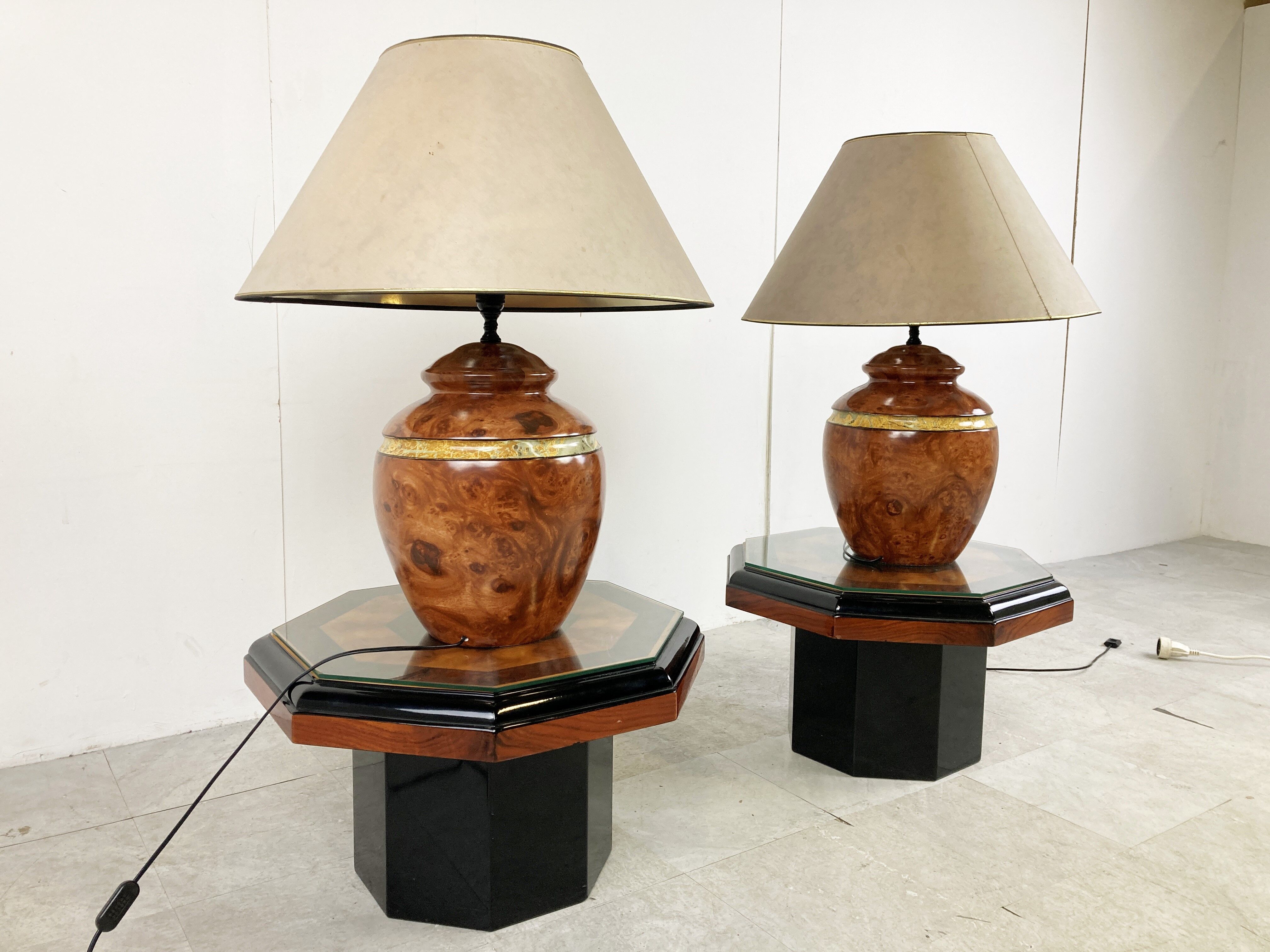 Paire de lampes de table chics, années 1980