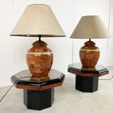Pair of chic table lamps, 1980s