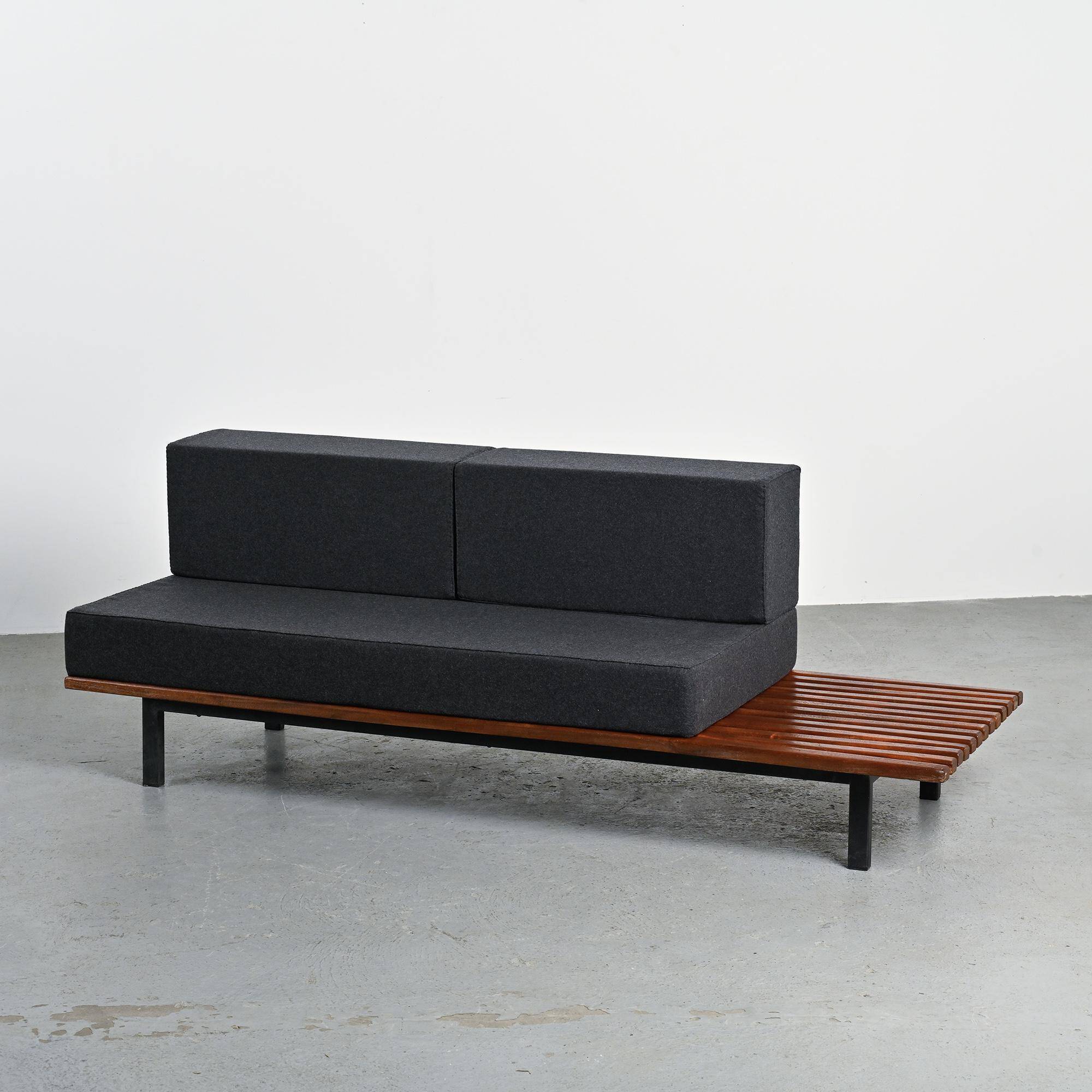 Cansado bench in mahogany by Charlotte Perriand, Mauritania, 1962