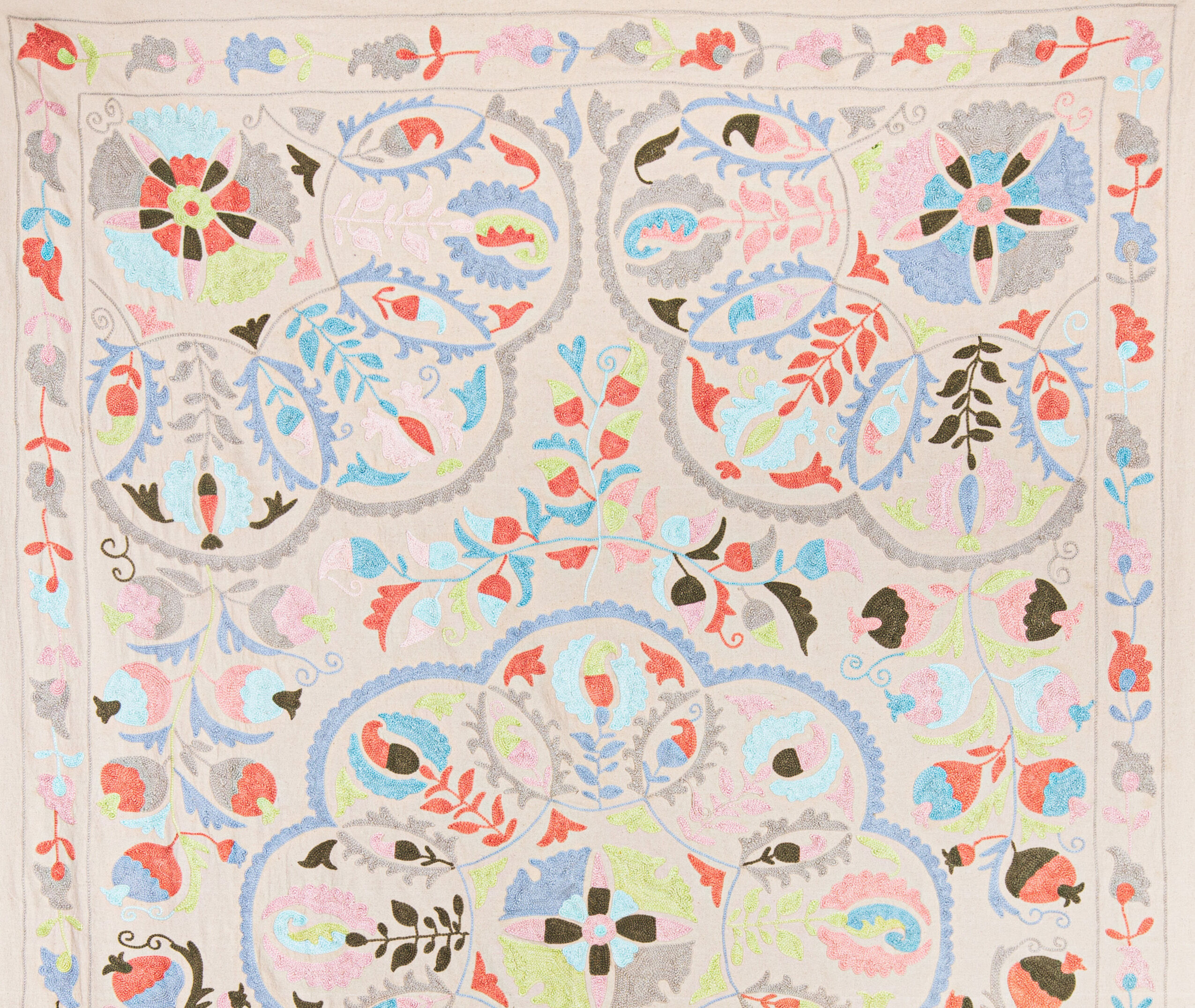 Embroidered cotton textile 225 x 150 cm