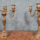 Pair of napoleon III 1900 era candle holders in bronze