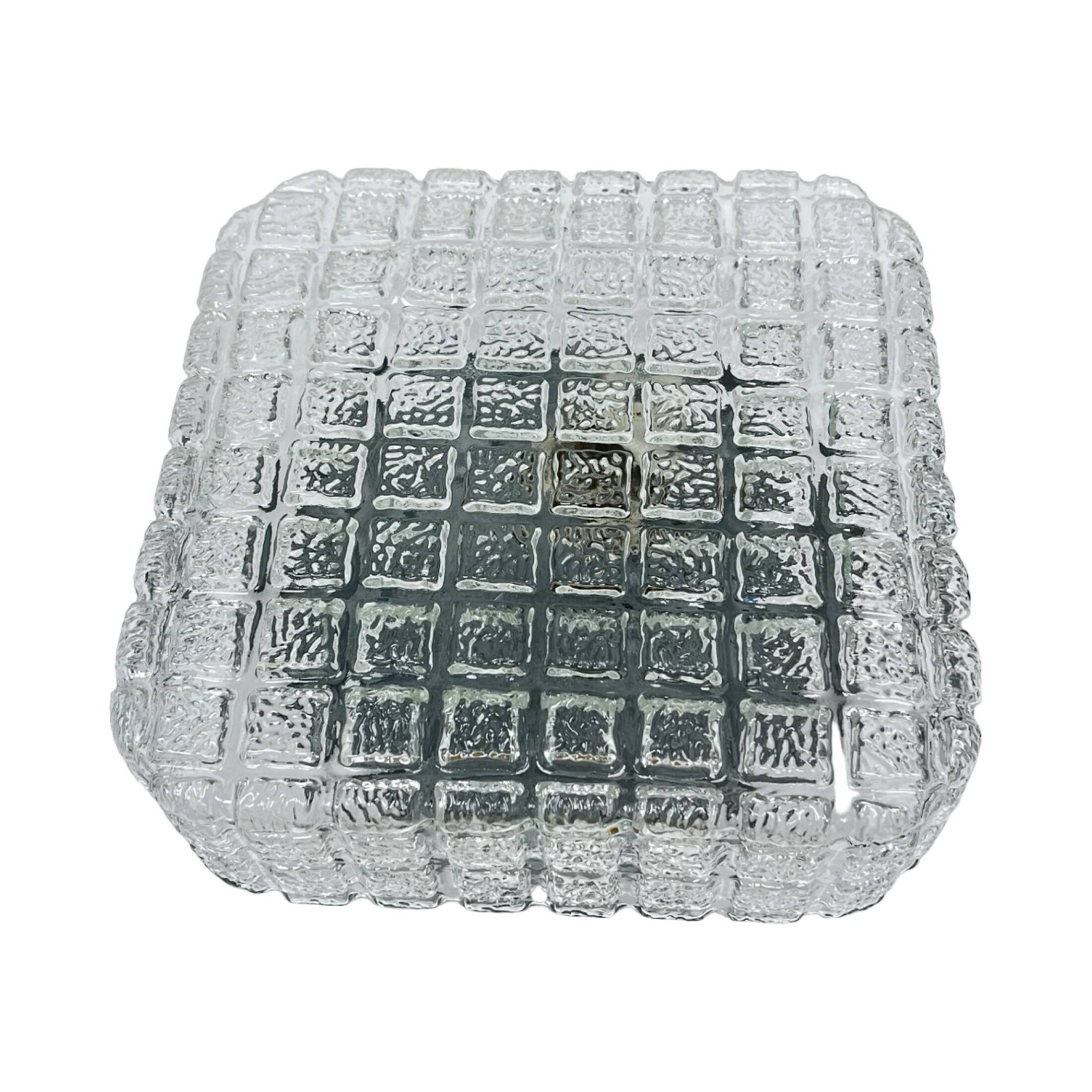 Cube Glass ceiling lamp – Staff Leuchten, Germany 1970s.