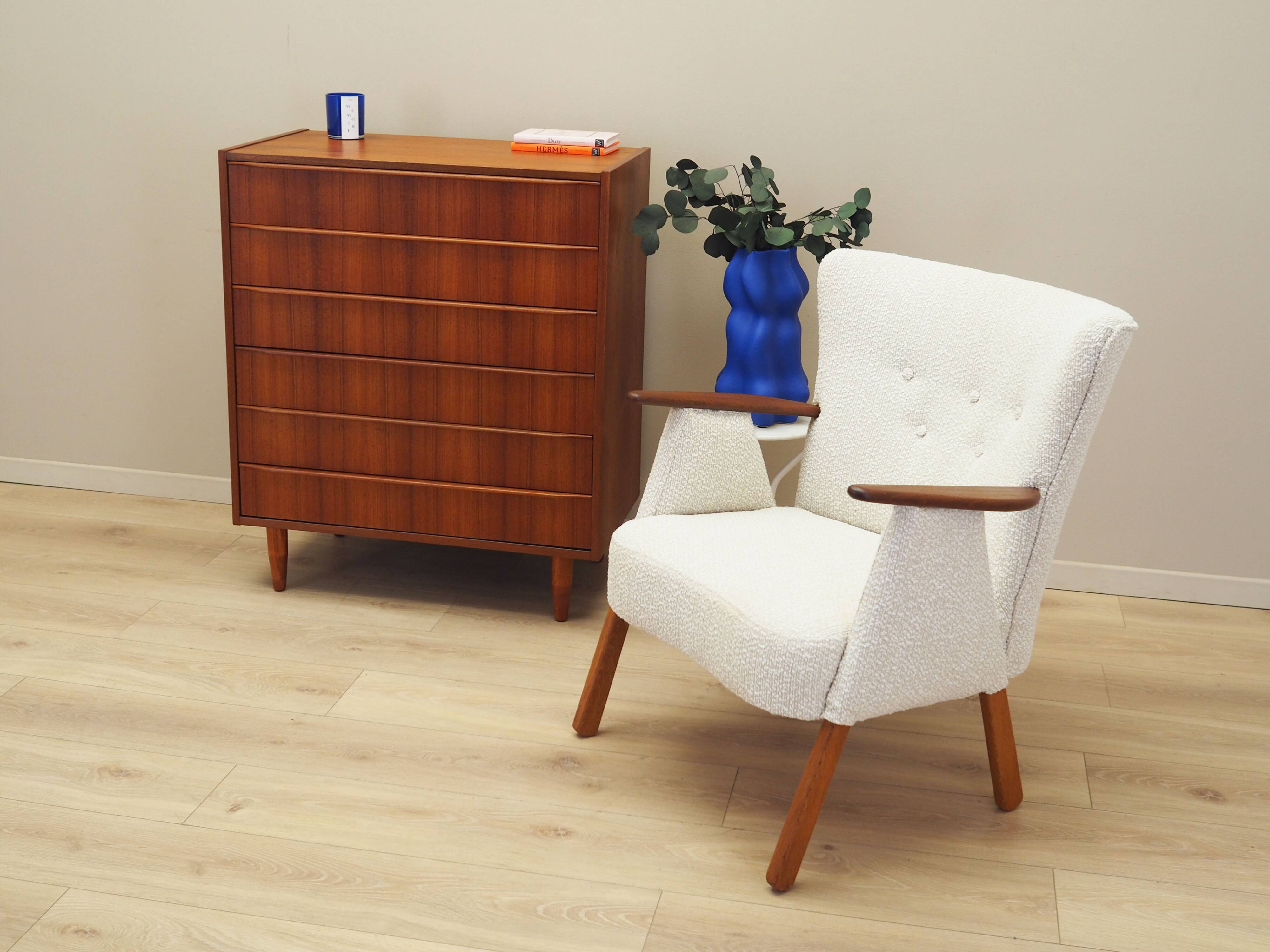 Cream armchair, Danish design, 1970s, production: Denmark