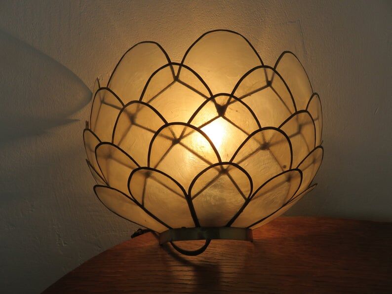 Mother-of-pearl wall " lotus flower " 70s 80s