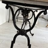 Antique marble and cast iron bistro table – Large format 139 x 60 cm