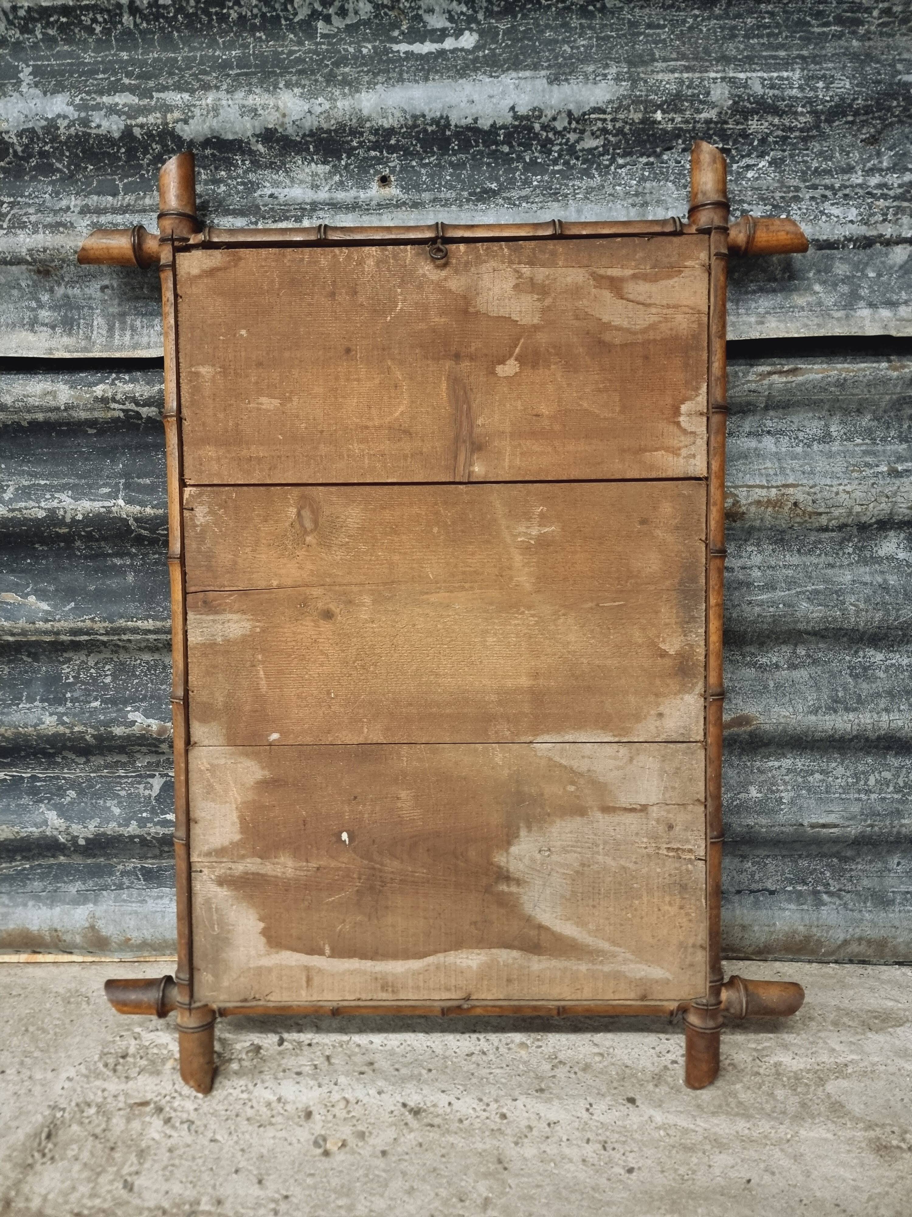 Antique Faux bamboo mirror 73 x 95 cm