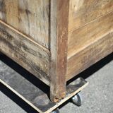 Old wooden sideboard, wooden furniture, brutalist storage furniture