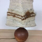Sandstone ball lamp and wool day lampshade