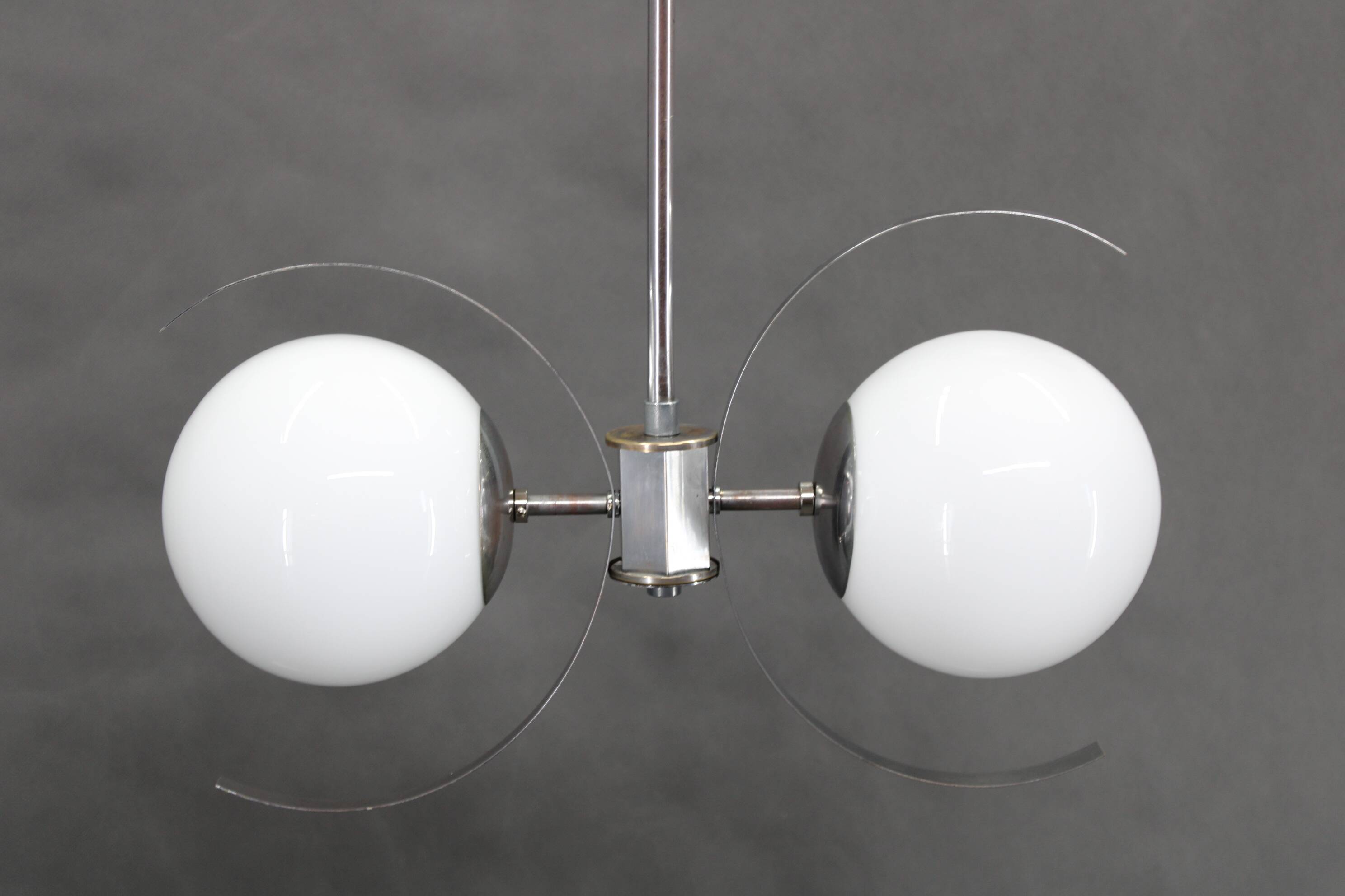 1940s Bauhaus Chandelier, Czechoslovakia