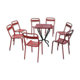 Set of 7 chairs and 1 table Tolix