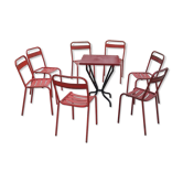 Set of 7 chairs and 1 table Tolix