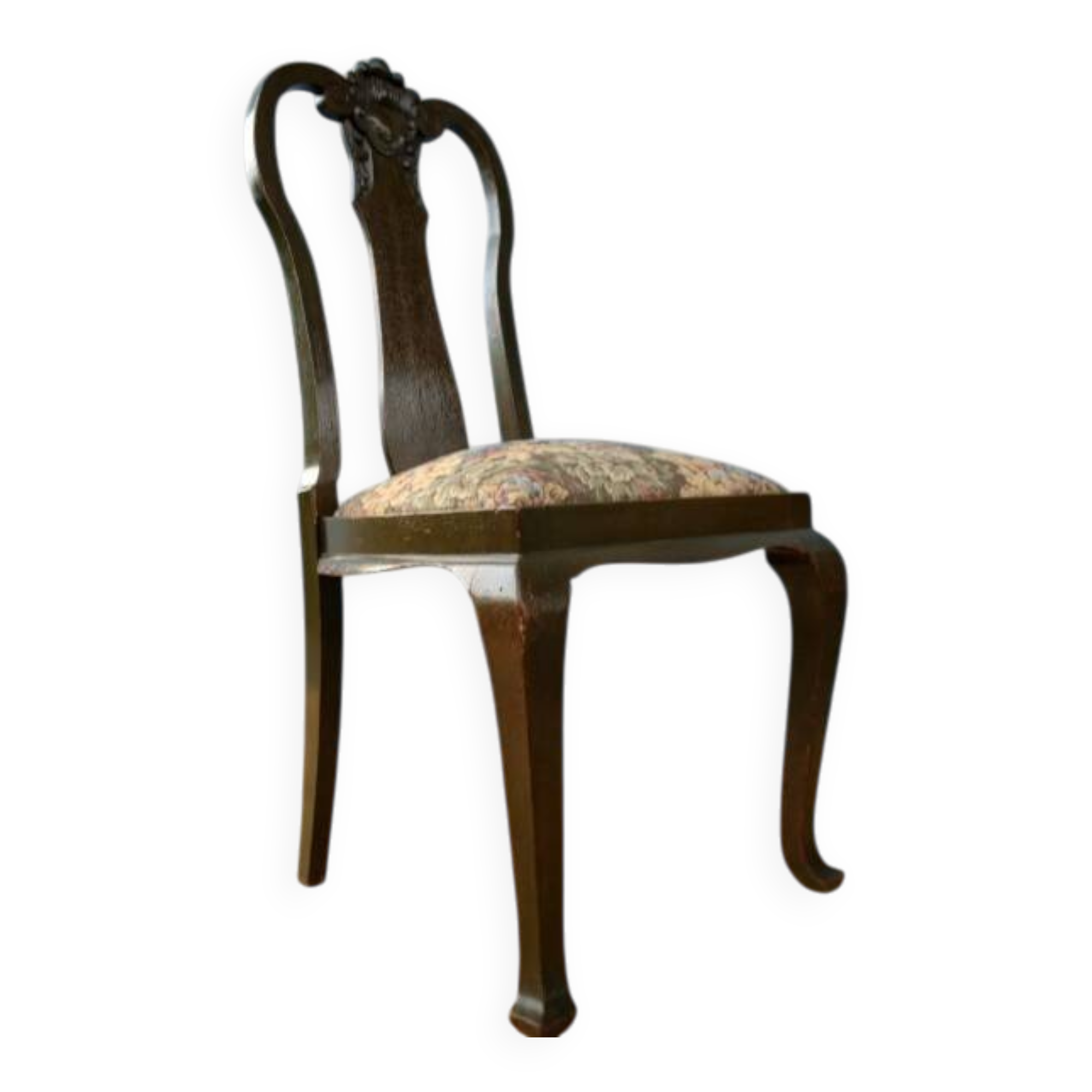 Chaise Queen Anne en chêne massif - début du XXe siècle