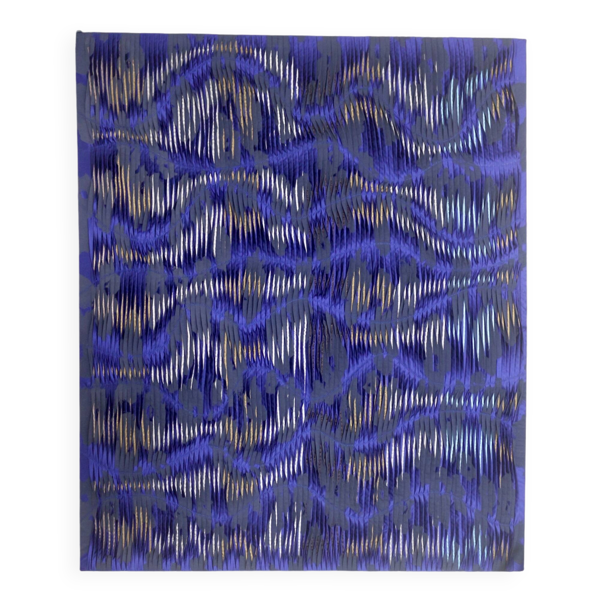 Tableau texturé contemporain Bleu imprimé  Ref cobalt