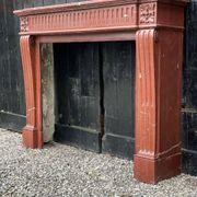 Louis XVI style fireplace in antique red marble, France, circa 1880