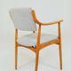 Vintage desk chair officer armchair light gray wool 1960