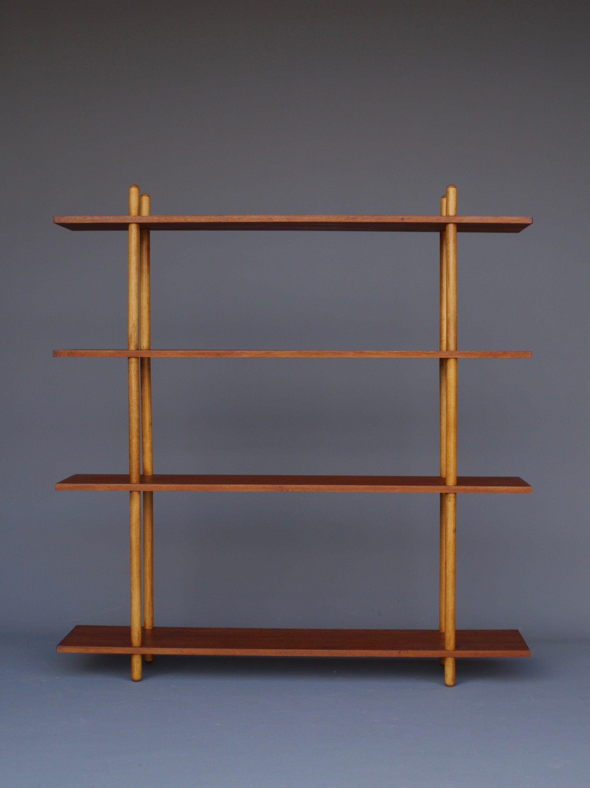 Dutch teak & birch shelving unit