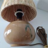small bedside lamp gres enamelled rafia