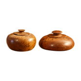 Pair of boxes in cedar magnifying glass