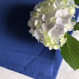 Antique linen and cotton sheet cobalt blue