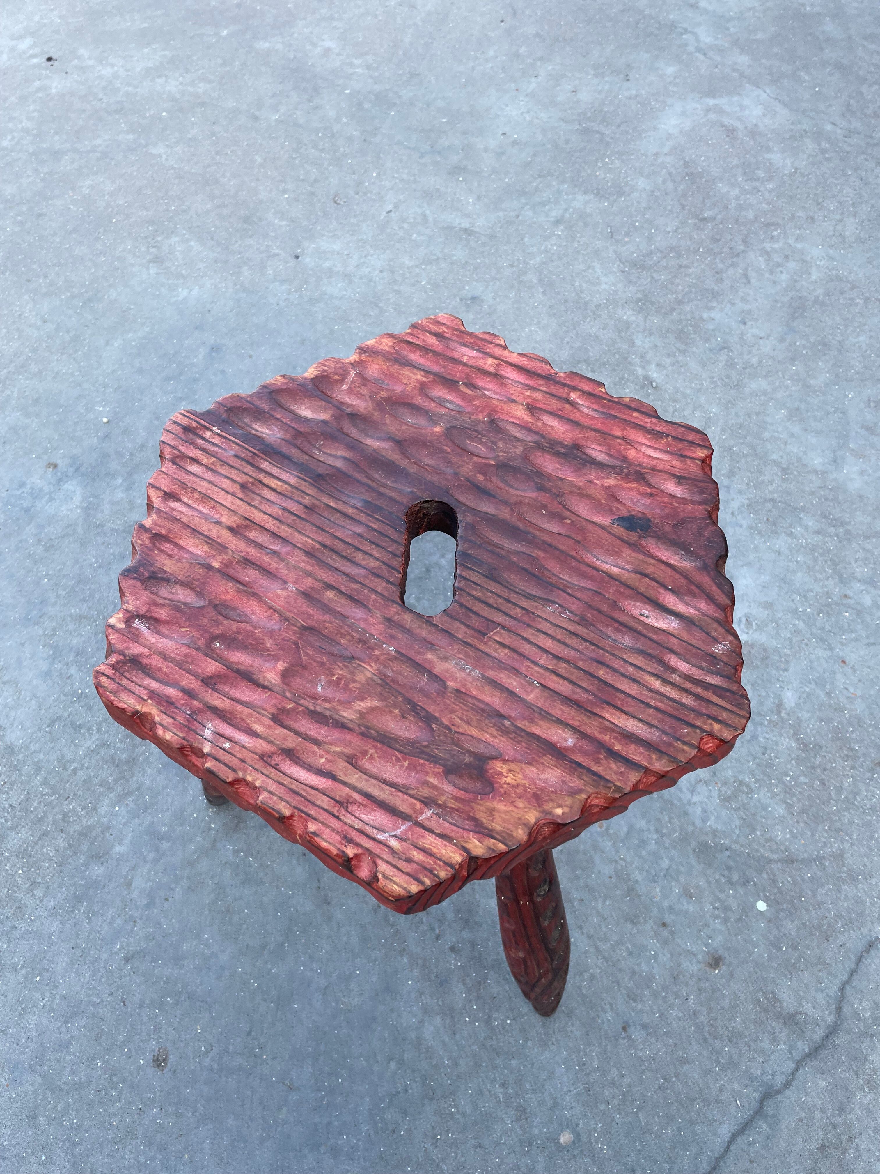 Vintage brutalist stool side table minimalistic