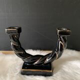 Black ceramic candle holder