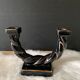 Black ceramic candle holder