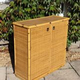 Two-door rattan sideboard by Dal Vera 1970
