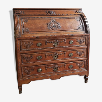 Commode secrétaire à cylindre époque Louis XVI 18ème siècle