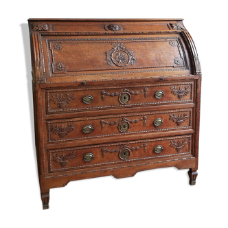 Commode secrétaire à cylindre époque Louis XVI 18ème siècle