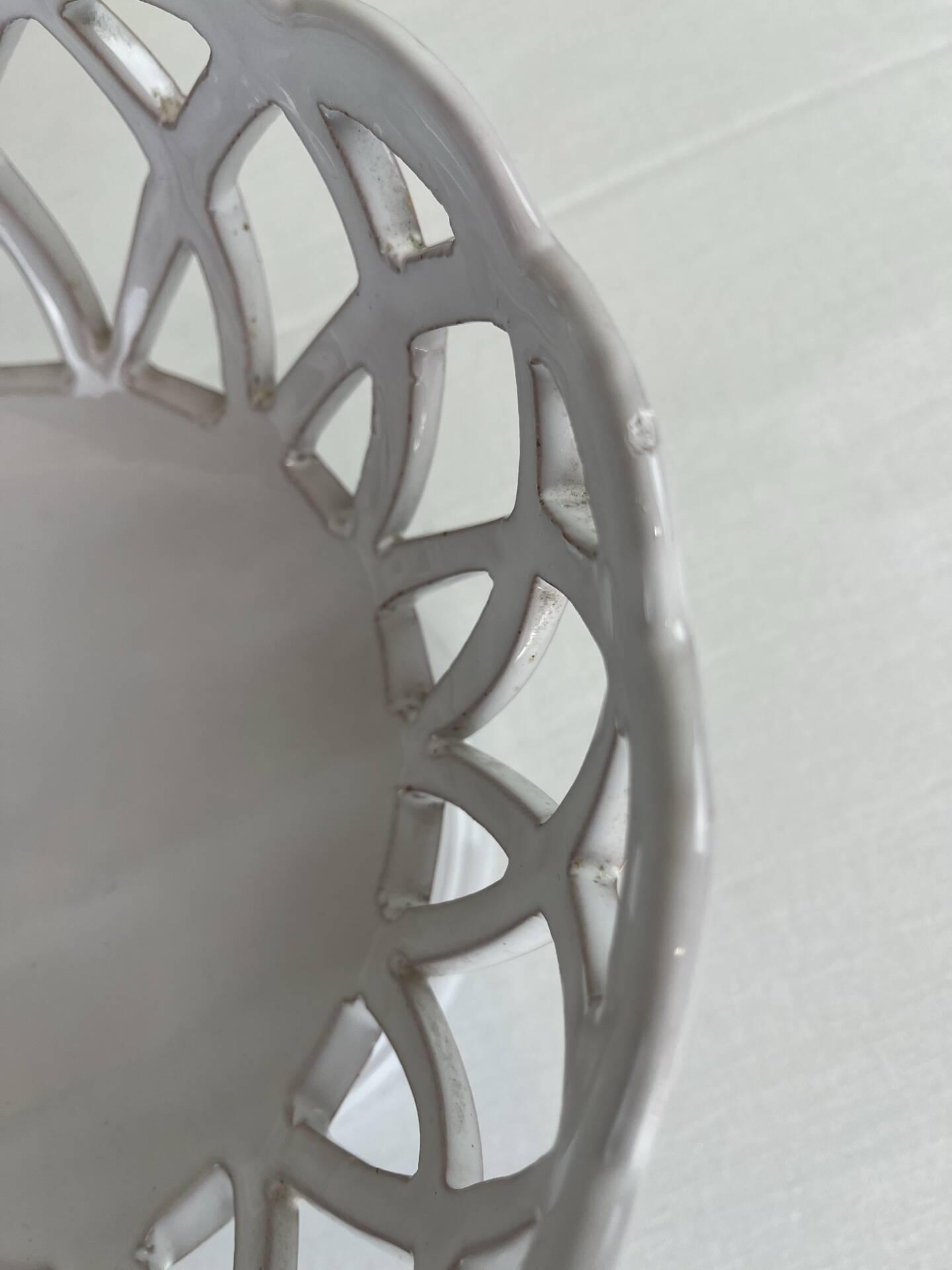 Openwork fruit bowl signed Lallier from Moustier